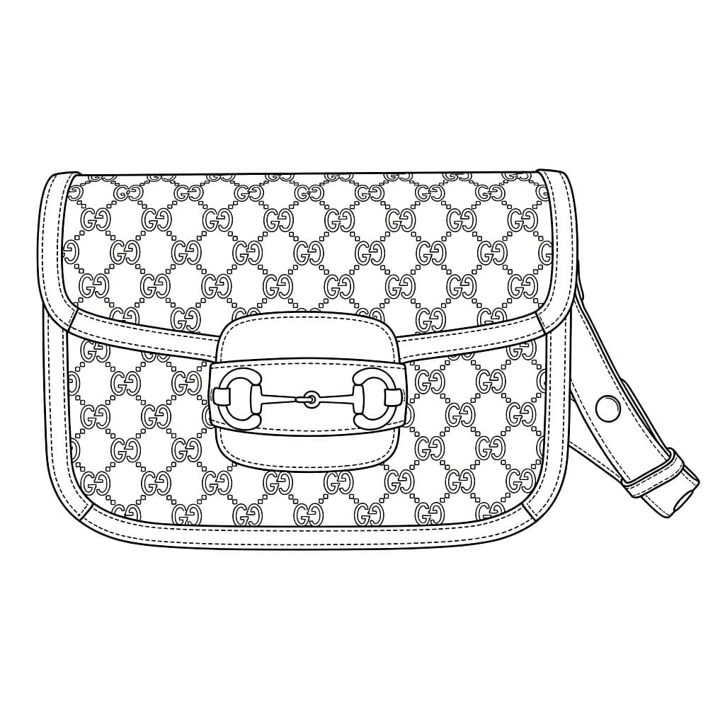 Borsa Gucci 1955 da colorare