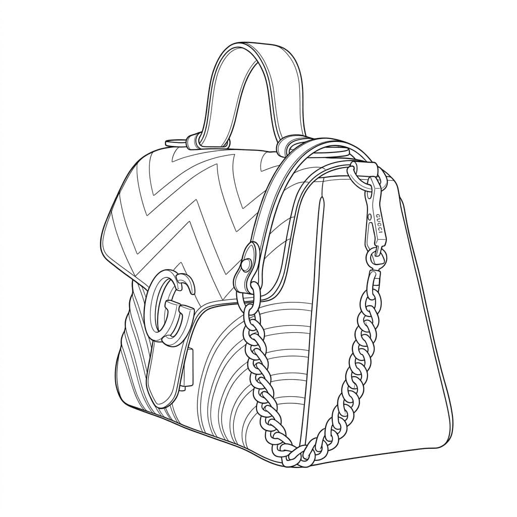 Borsa Gucci nera da colorare