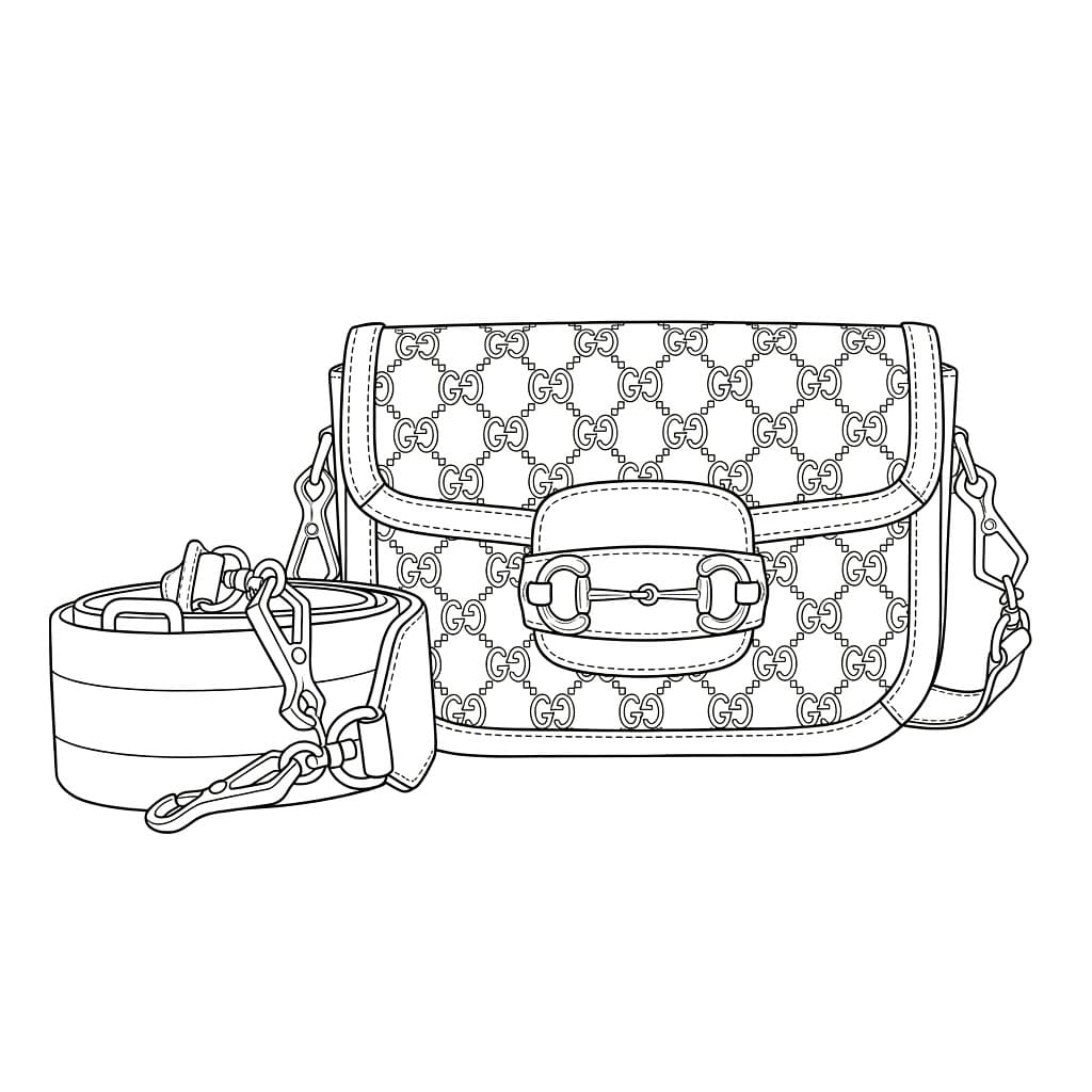 Borse e cinture Gucci da colorare