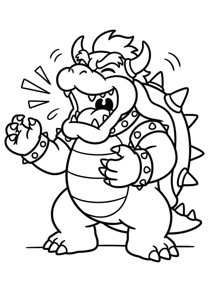 Bowser che ride da colorare