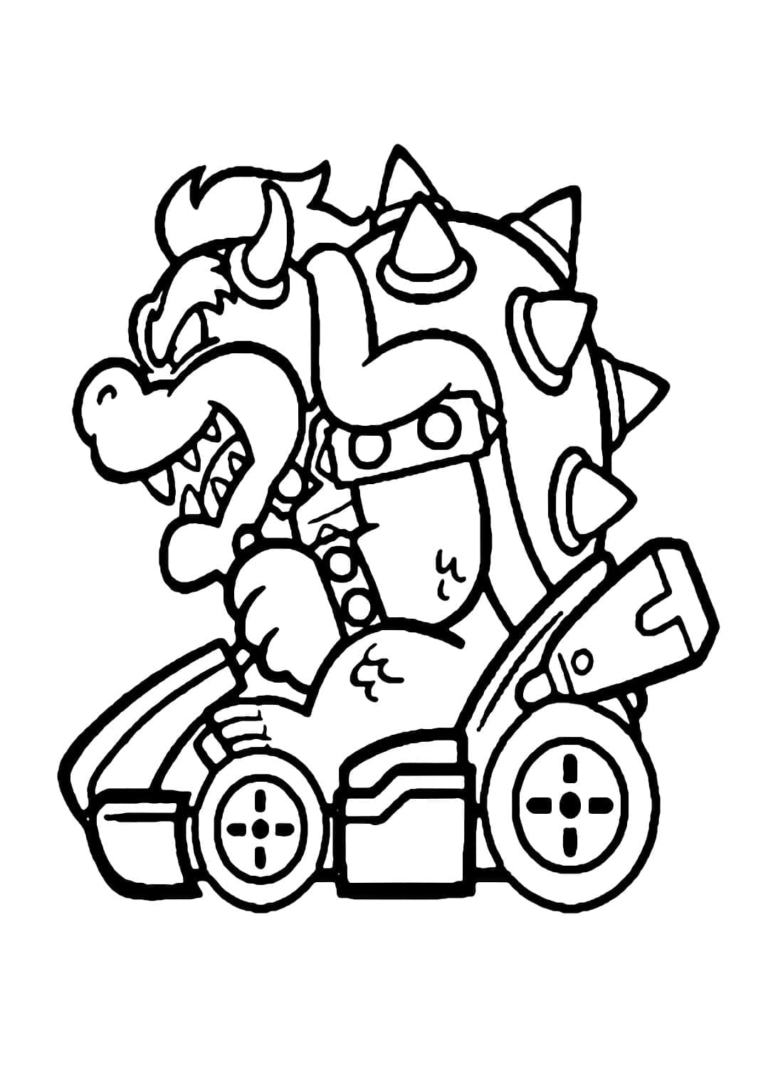 Bowser di Mario Kart da colorare