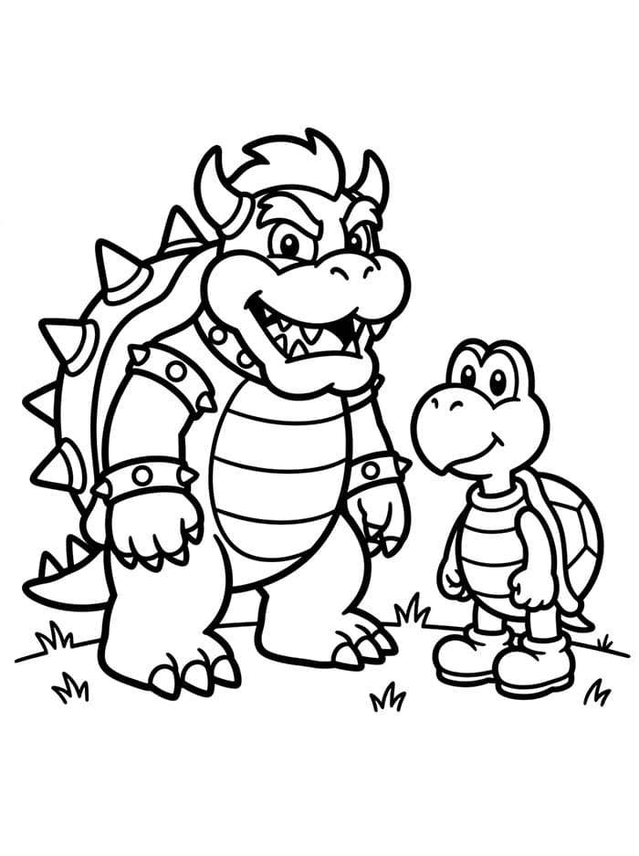 Bowser e Koopa Troopa da colorare