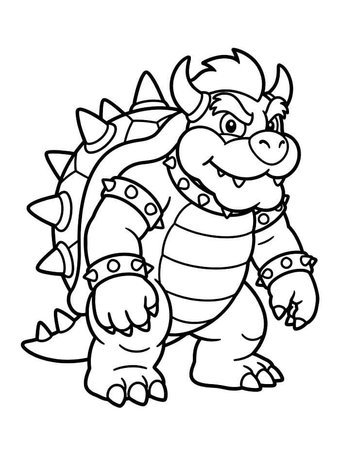 Bowser in piedi da colorare