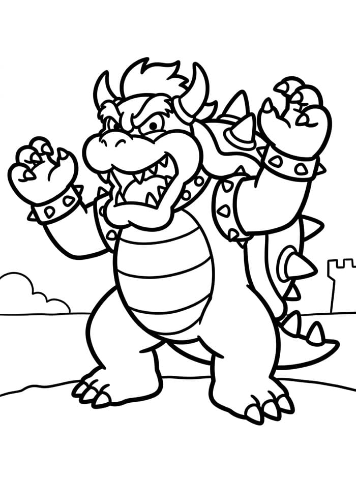 Bowser pronto da colorare
