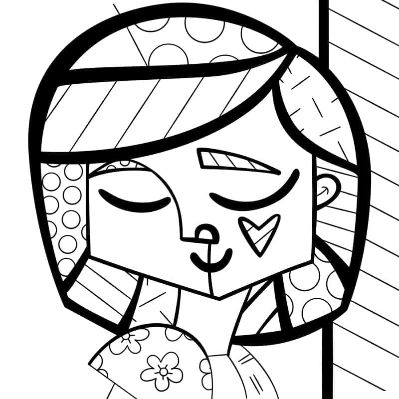Brava ragazza di Romero Britto da colorare