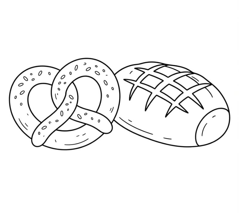 Bretzel e pane da colorare