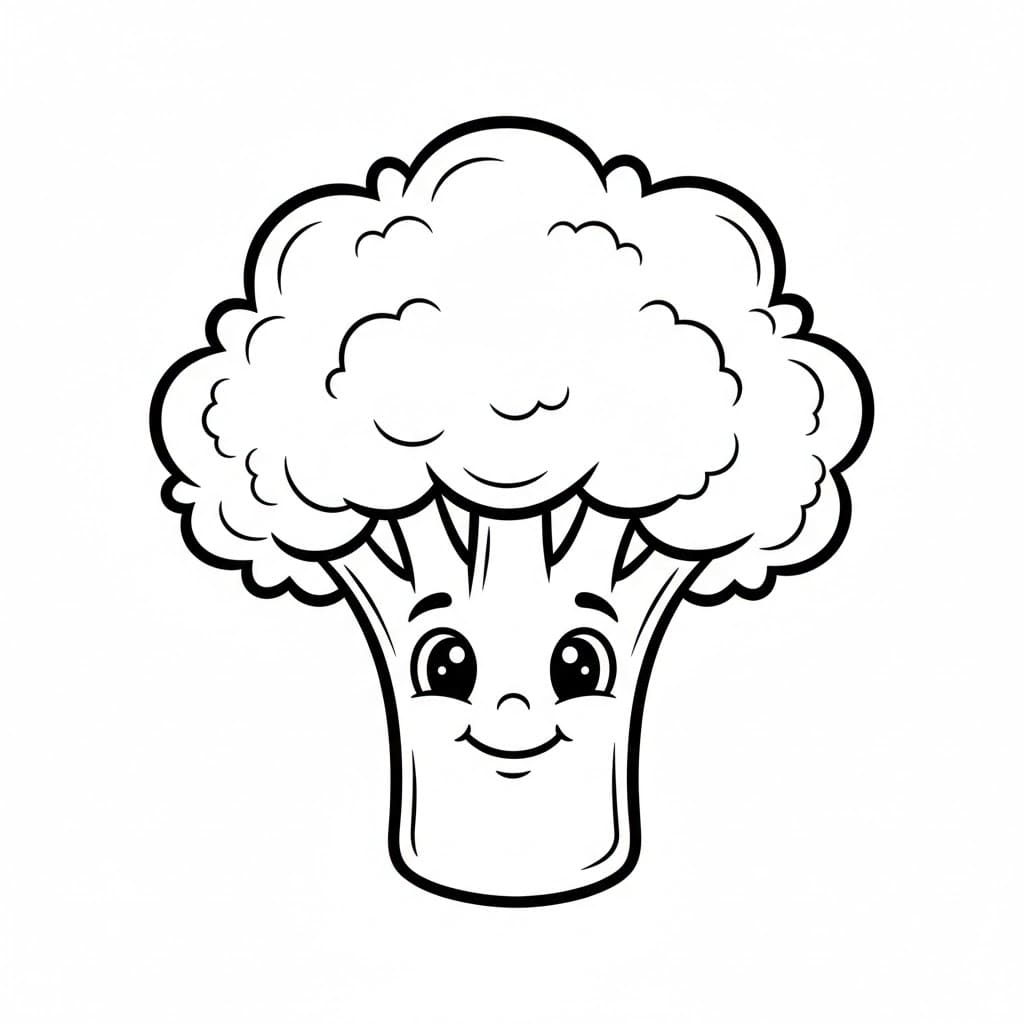 Broccoli felice da colorare