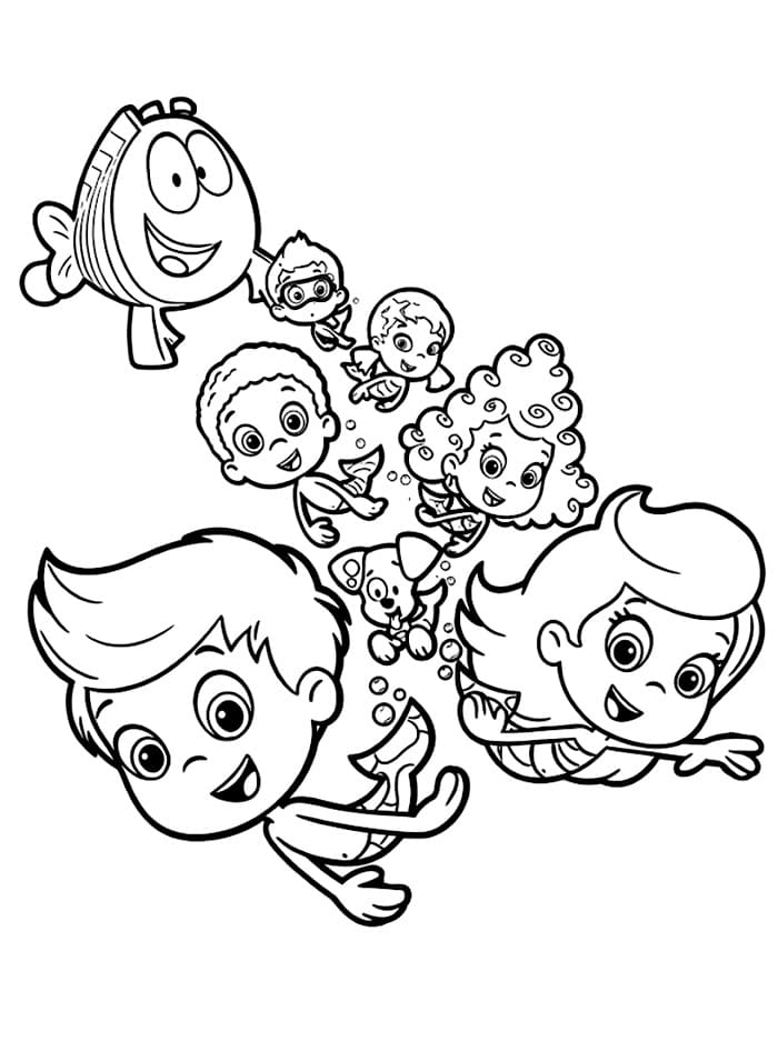 Bubble Guppies per la scuola da colorare