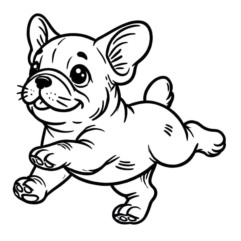 Bulldog francese birichino da colorare
