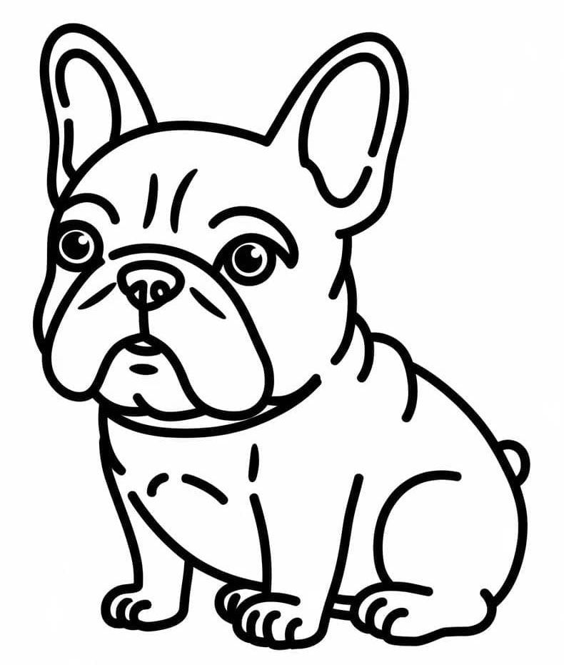 Bulldog francese curioso da colorare
