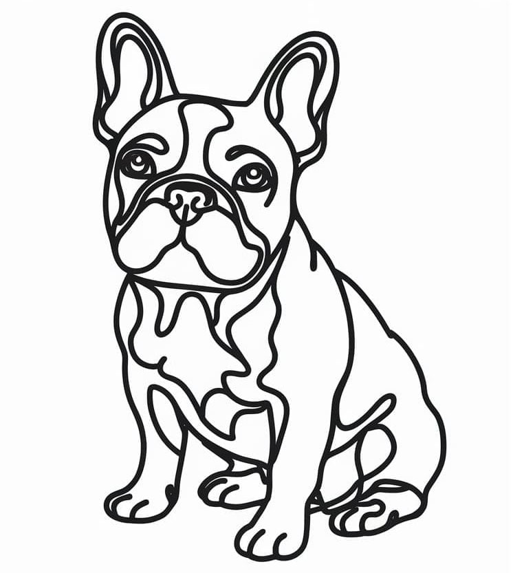 Bulldog francese di base da colorare