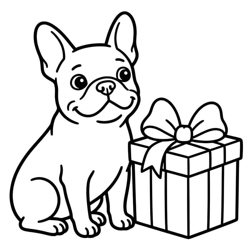 Bulldog francese e regalo da colorare