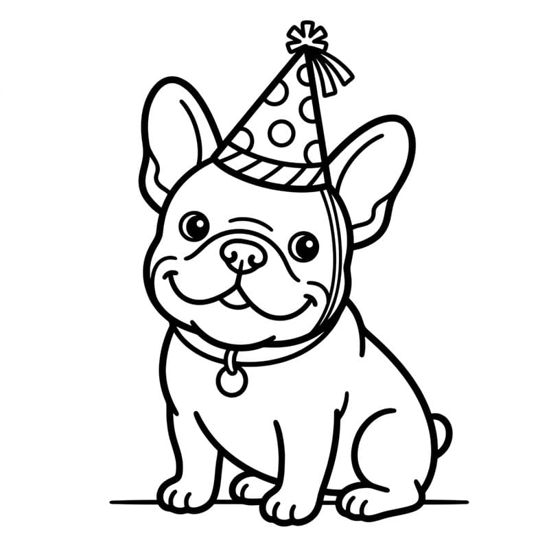 Bulldog francese felice da colorare