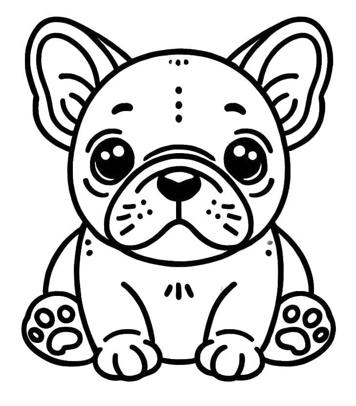 Bulldog francese grassoccio da colorare