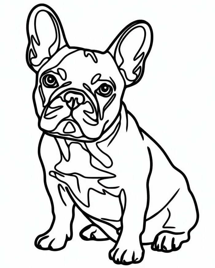 Bulldog francese normale da colorare