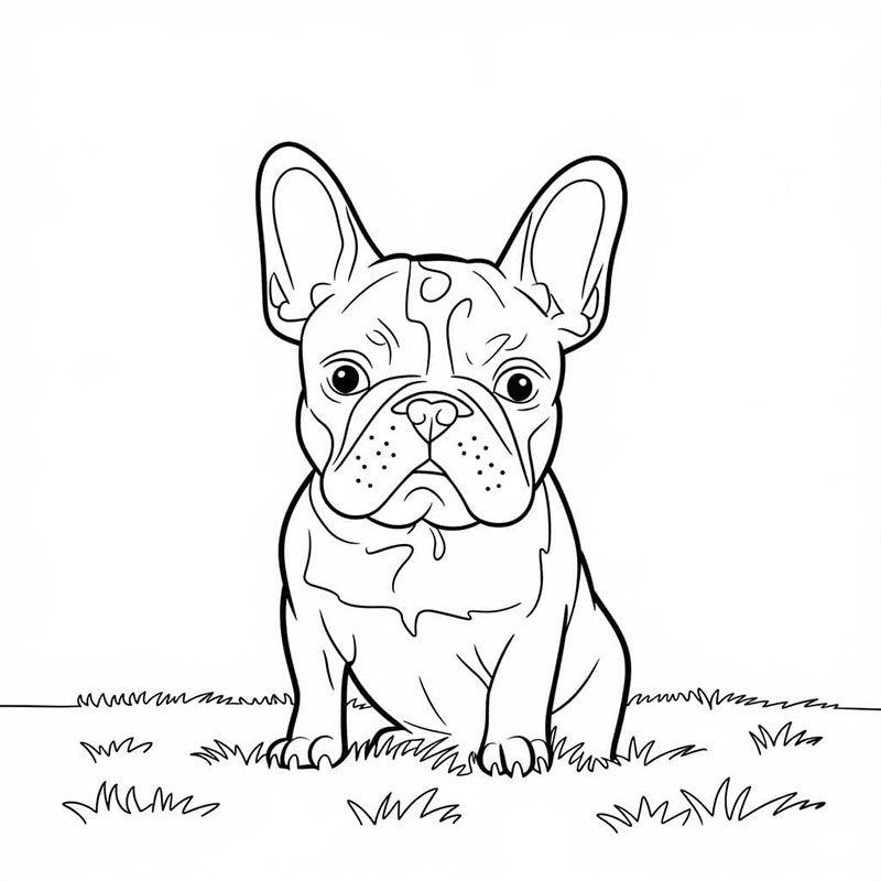 Bulldog francese realistico da colorare
