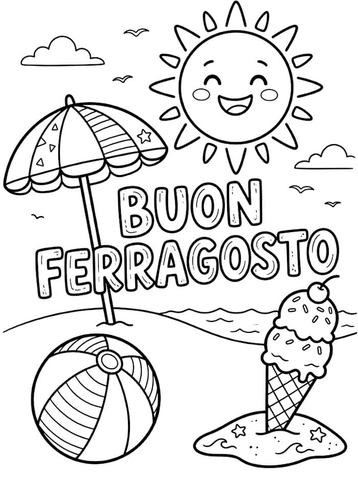 Buon Ferragosto da colorare