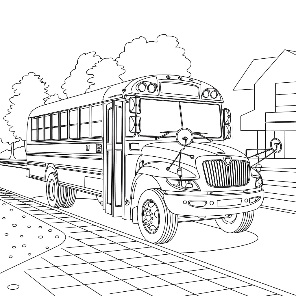 Buono scuolabus da colorare