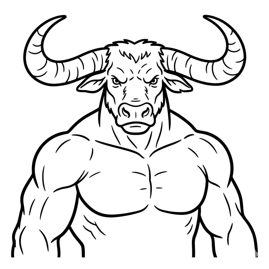 Busto di Minotauro da colorare