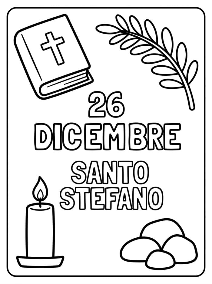 Calendario di Santo Stefano da colorare