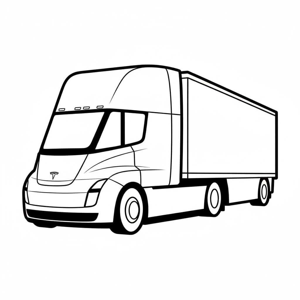 Camion Tesla Semi da colorare