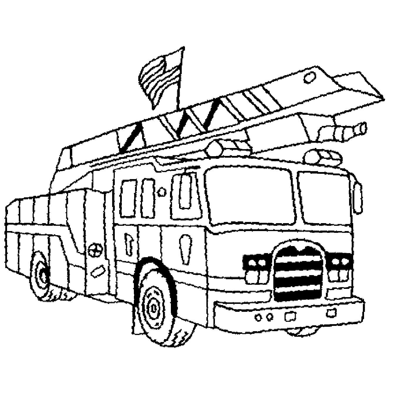 Camion Dei Pompieri Disegno Di Base Da Colorare Scarica Stampa O