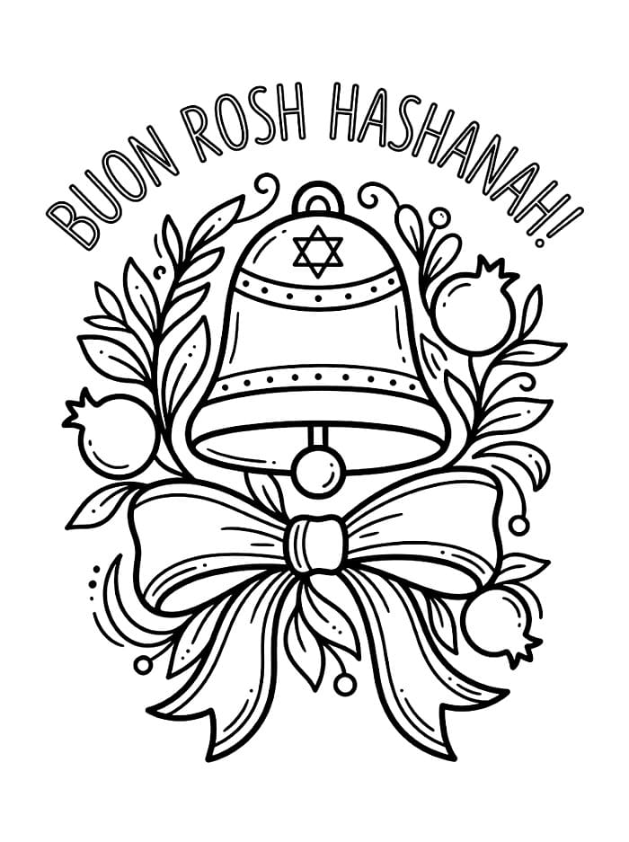 Campana di Rosh Hashanah da colorare
