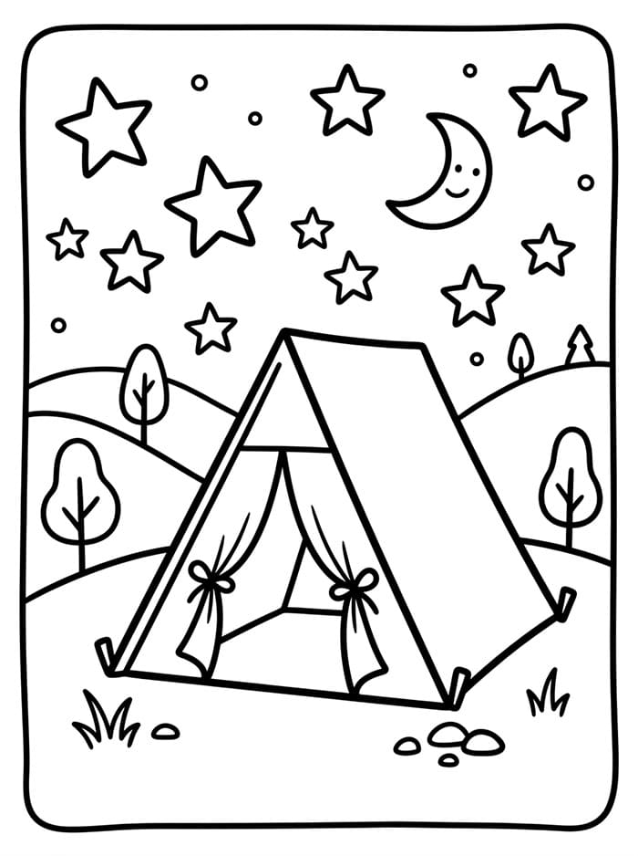 Campeggio sotto le Stelle da colorare
