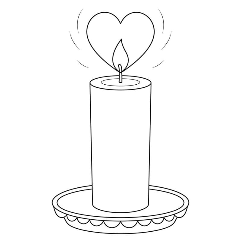 Candela a fiamma da colorare