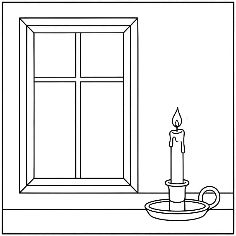 Candela da finestra da colorare