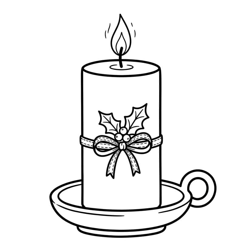Candela di Natale da colorare