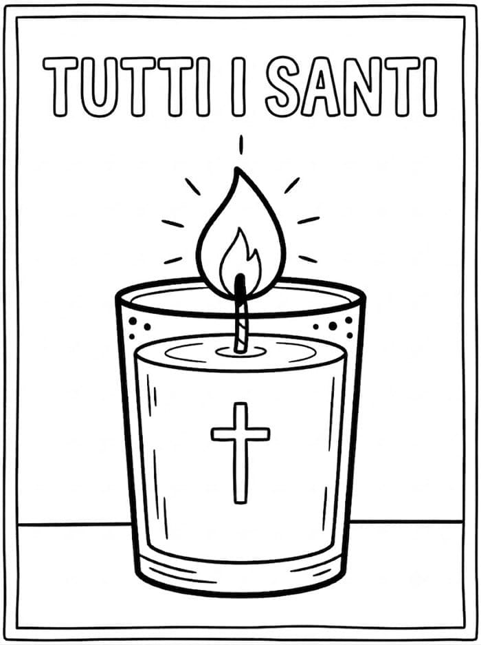 Candela di Tutti i santi da colorare