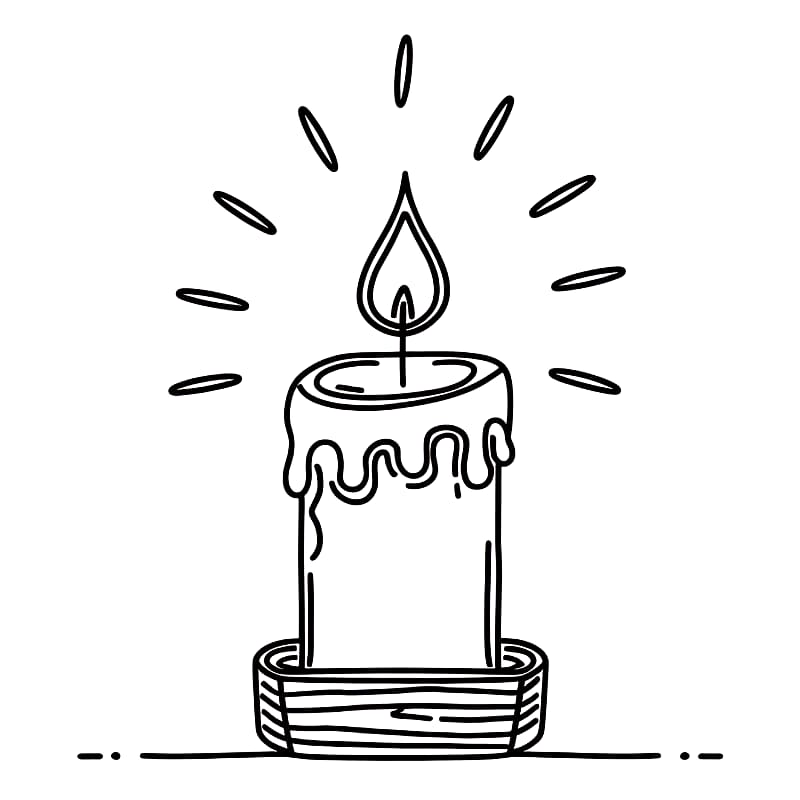 Candela di stampa da colorare