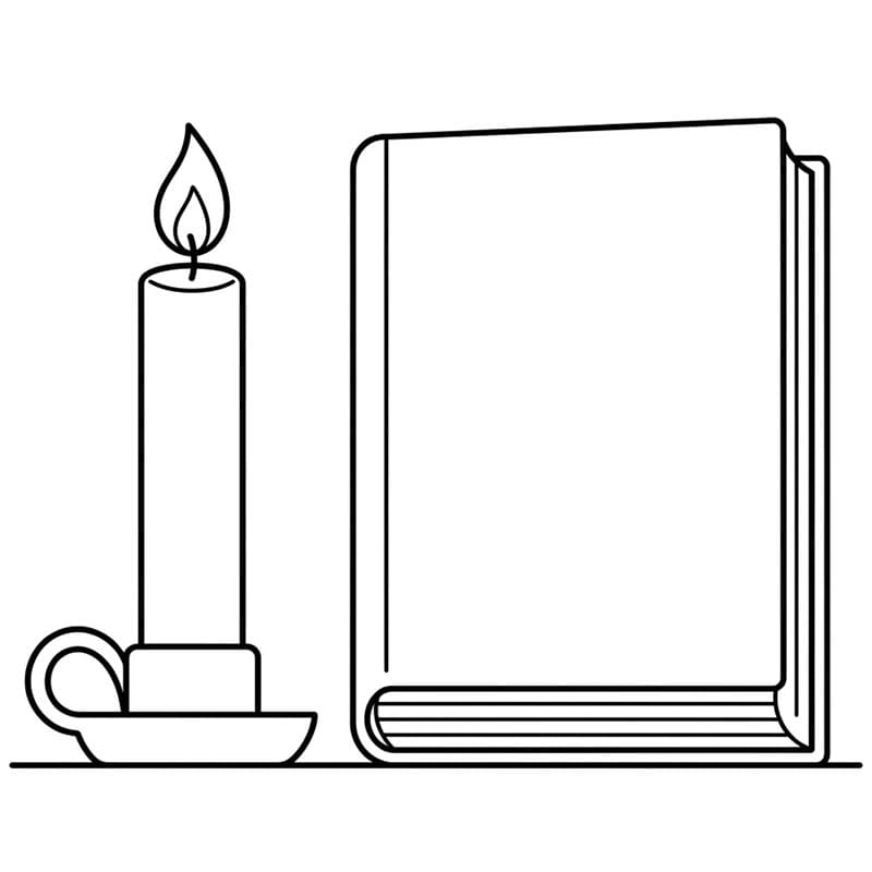 Candela e libro da colorare