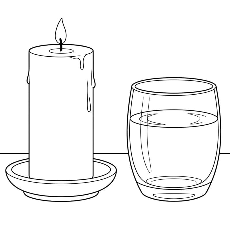 Candela e vetro da colorare