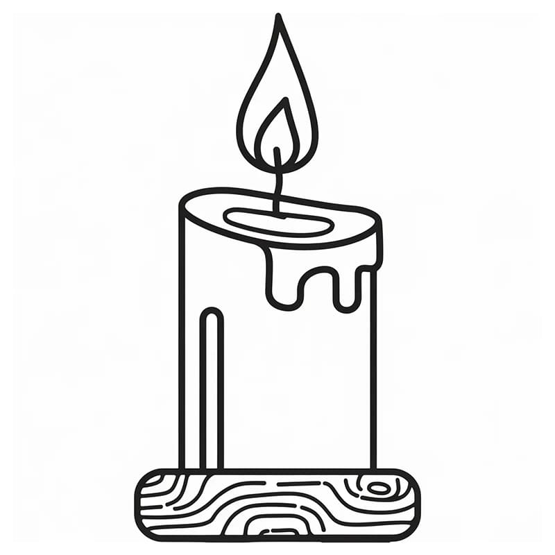 Candela facile e gratuita da colorare