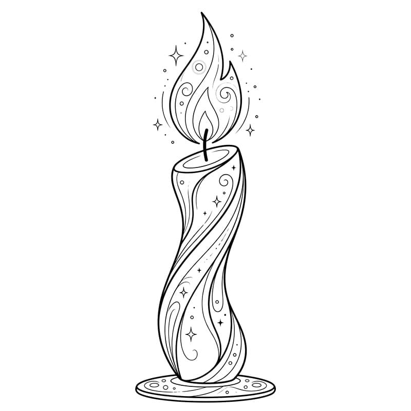 Candela fantastica da colorare