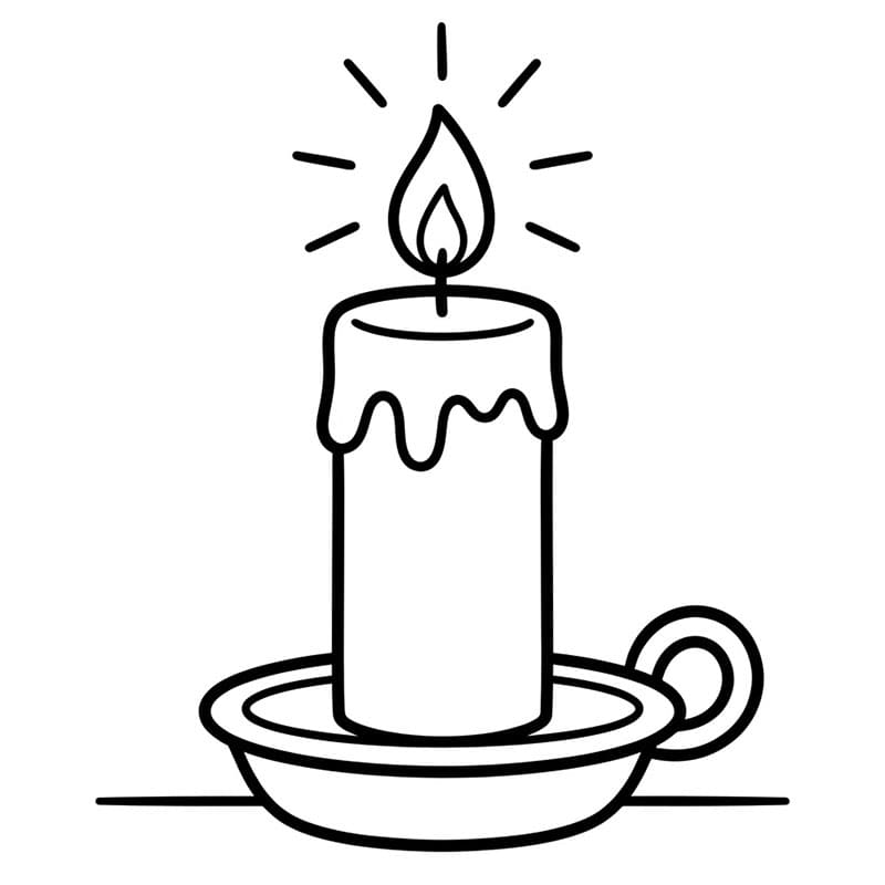 Candela gratuita da colorare
