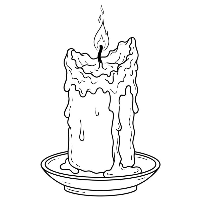 Candela mezza sciolta da colorare