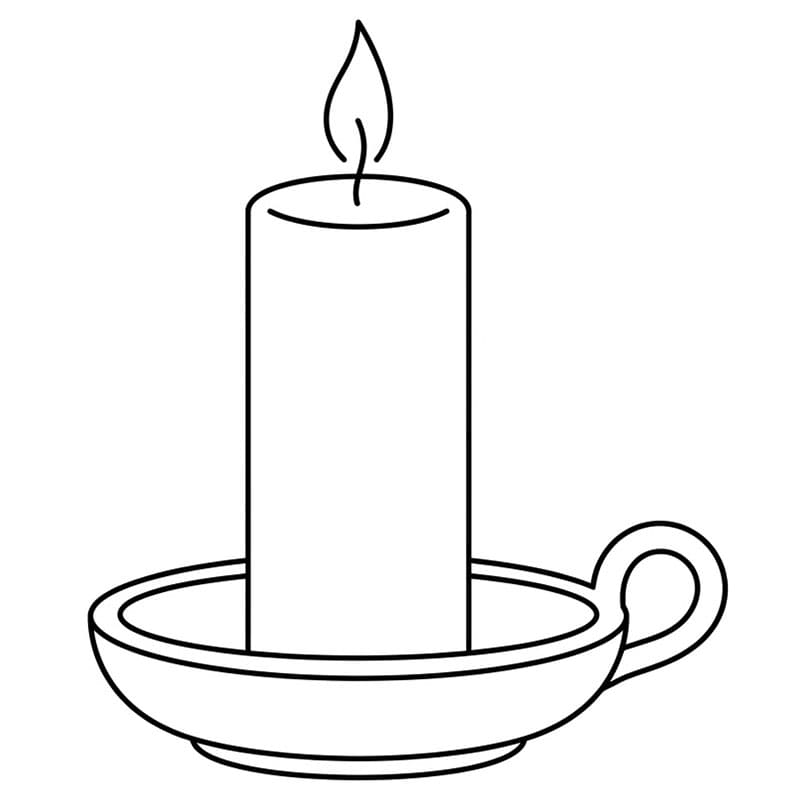 Candela nel portacandele da colorare