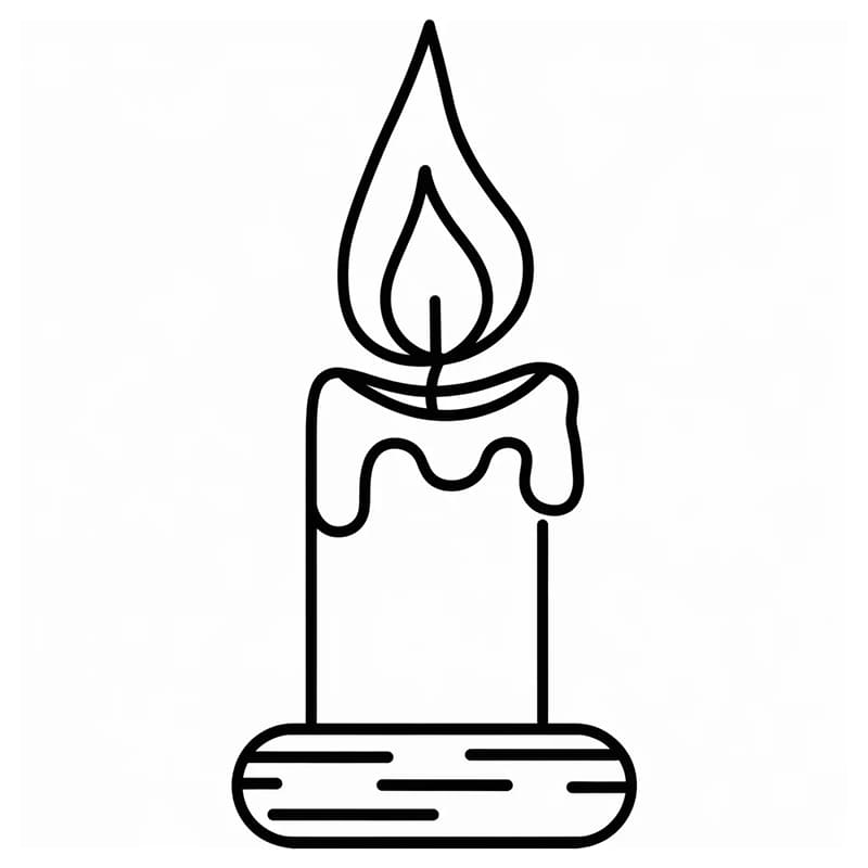 Candela per bambini da colorare