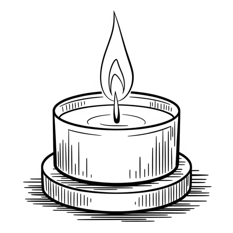 Candela stampabile da colorare