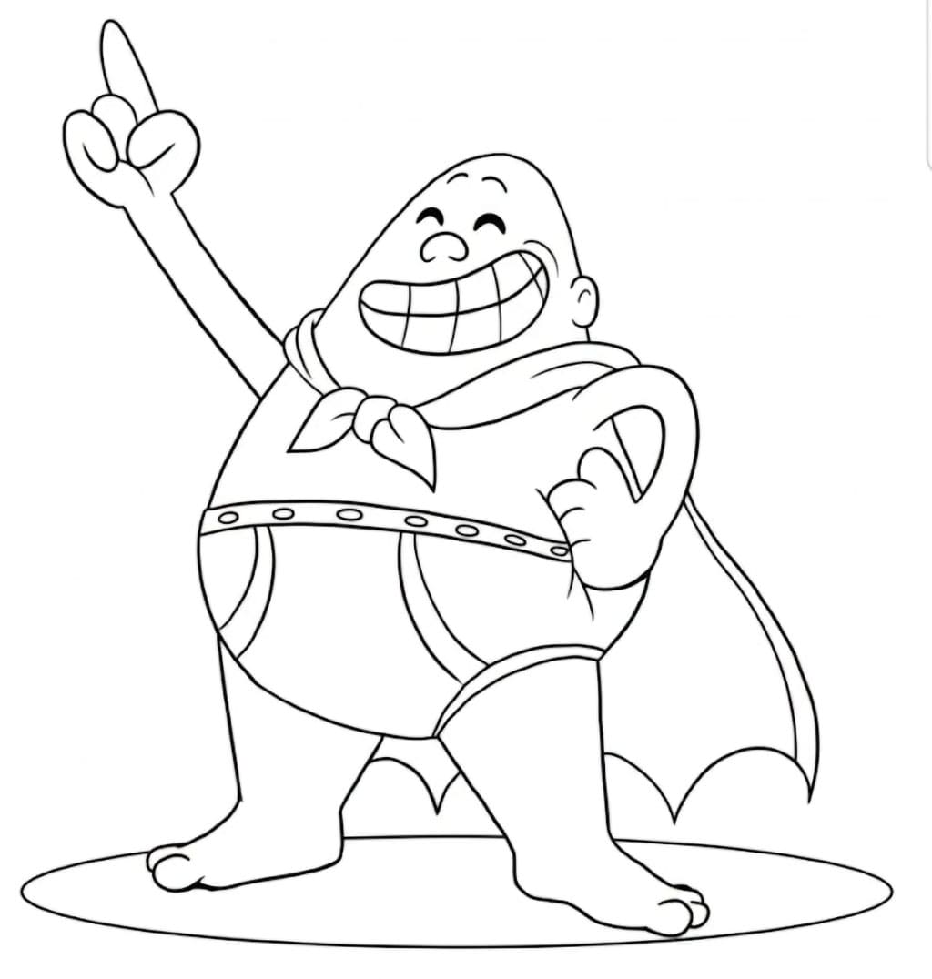 Capitan Mutanda che indica da colorare