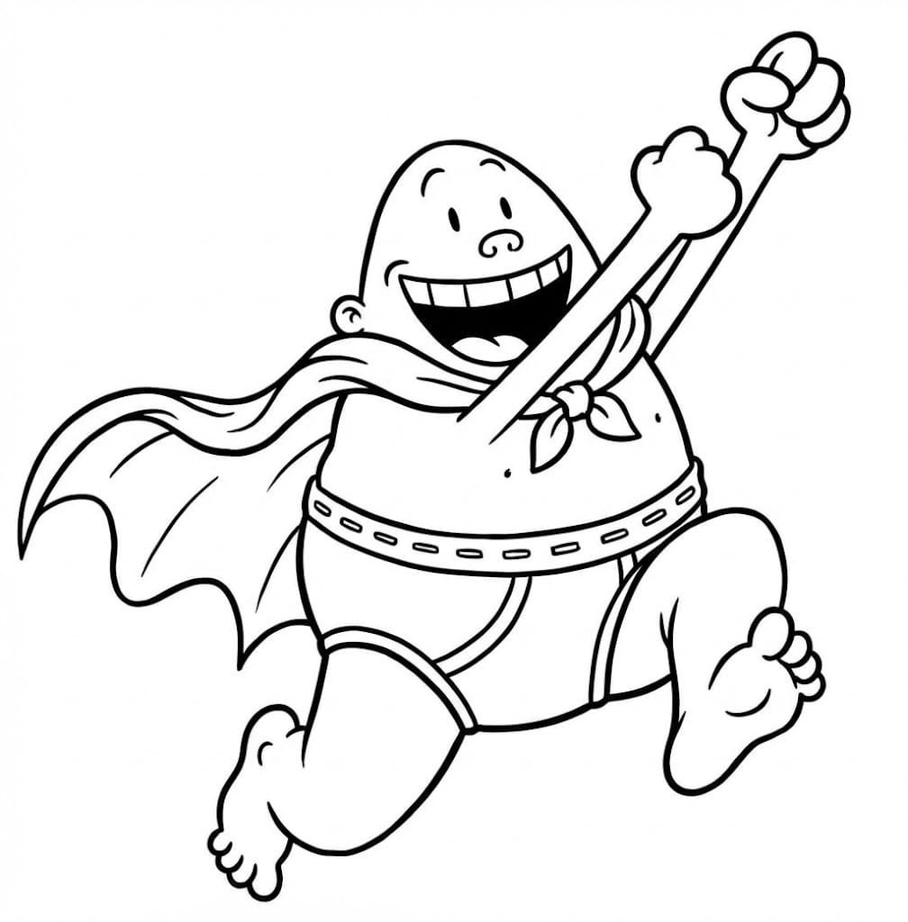 Capitan Mutanda eccitato da colorare