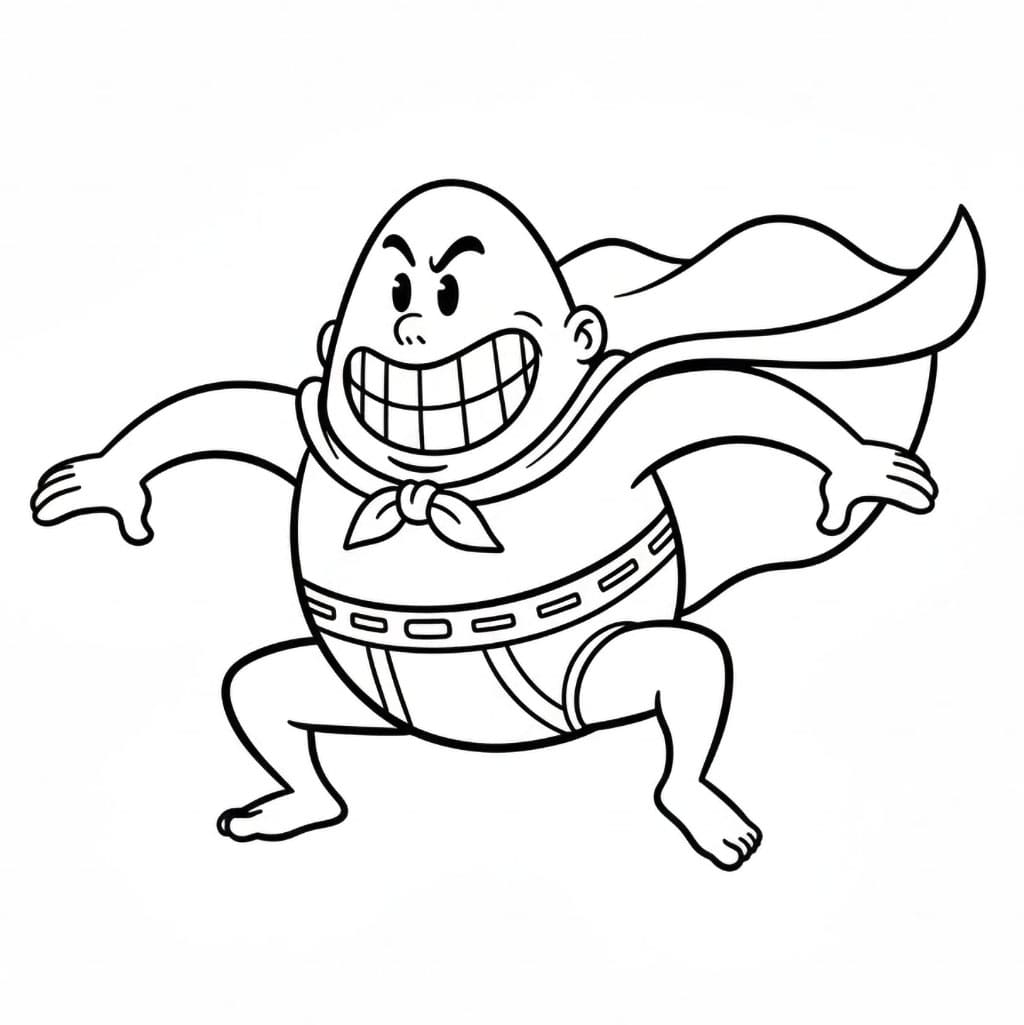 Capitan Mutanda salta da colorare