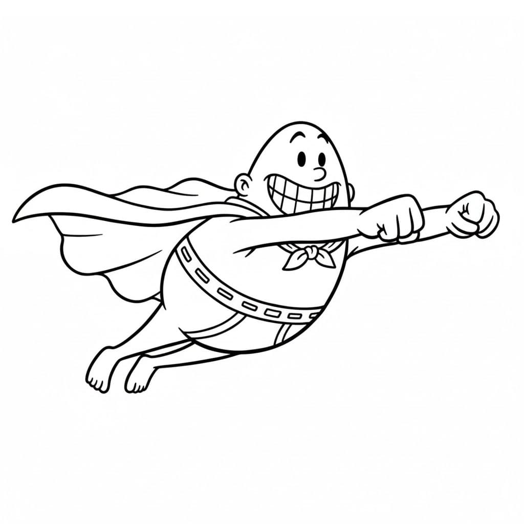 Capitan Mutanda vola da colorare