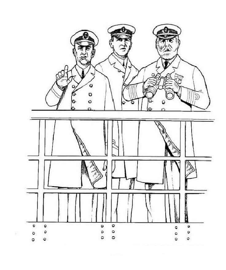 Capitano del Titanic da colorare