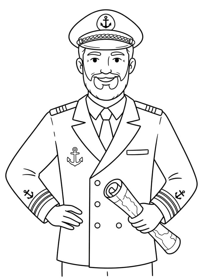 Capitano orgoglioso da colorare