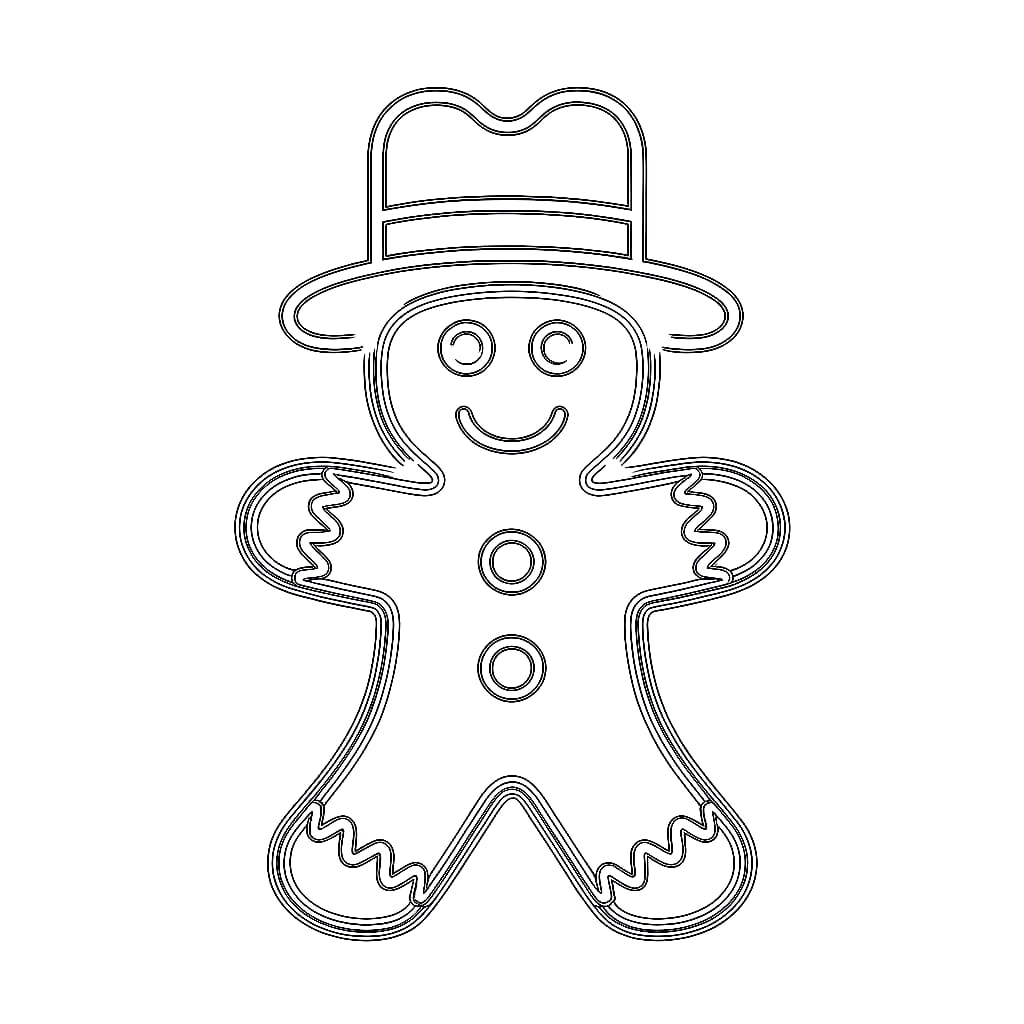 Cappello dell'omino di pan di zenzero da colorare