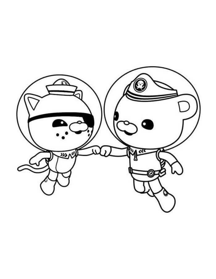 Captain Barnacles and Kwazii da colorare